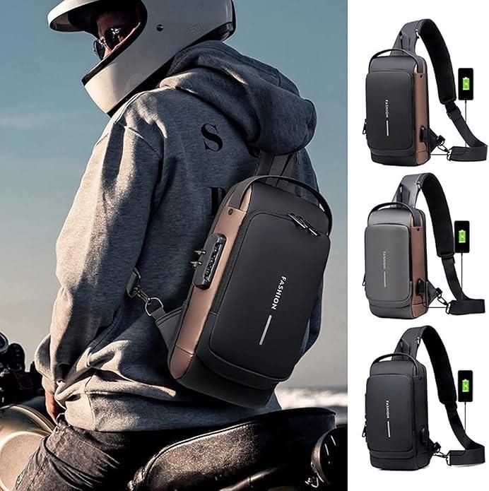 Sleek Unisex Travel Sling Bag – Water-Resistant, Multi-Compartment Design