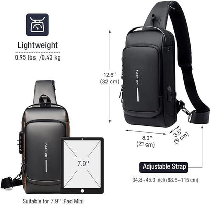 Sleek Unisex Travel Sling Bag – Water-Resistant, Multi-Compartment Design