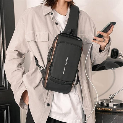 Sleek Unisex Travel Sling Bag – Water-Resistant, Multi-Compartment Design