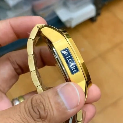 Bvlgari Gold Chain Yellow Dial Men Watch